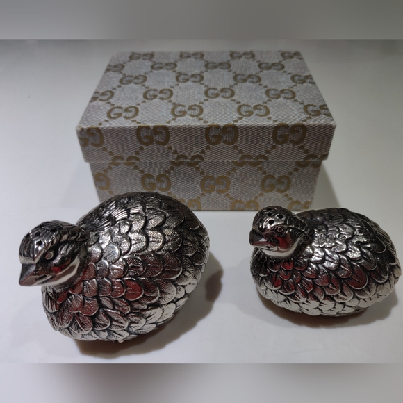 Gucci Other - 1970 Vintage Gucci Pewter Quail Salt and Pepper Shaker